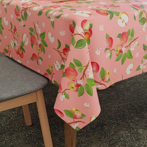 Sjzg-Encasa Coup De Nappe Imprimée En Polyester, Couvercle De Table En Tissu Sergé, Répllelant De L'eau, Longueur 142x180 Cm Pour 4 To 6 Seater Table De Restauration Rectangulaire. Machine - Pomme