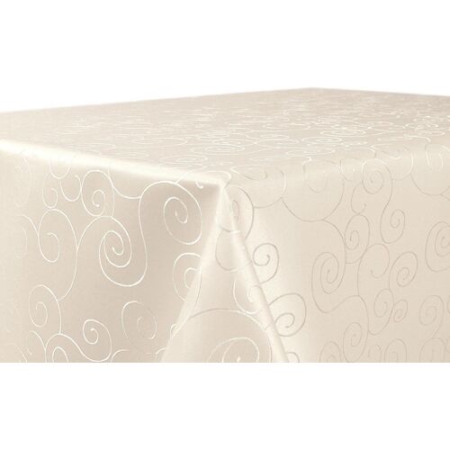 Sjzg-Nappe Ornements Damassés - Linge De Table Résistant Aux Taches Et Facile D'entretien - Nappe, Rectangulaire 110x140 Cm, Crème