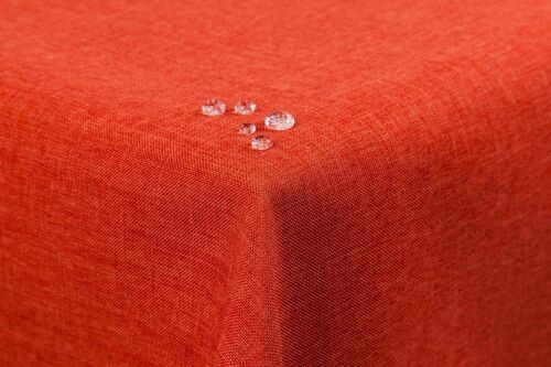 Sjzg-Nappe Aspect Lin Effet Lotus Lavable Avec Bord Droit Taille Et Couleur Au Choix, Polyester, Terracotta/Orange., Eckig 135x180