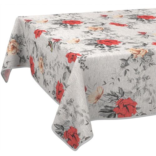 Sjzg-Nappe En Tissu, Tissu De Table, En Coton, Polyester, Lavable, Facile D'entretien, Ronde, Ovale, Carrée, Flore, 120 X 140 Cm, Avec Ourlet (Bordé)