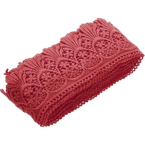 Sjzg-Ruban En Dentelle De Coton Extensible Pour Bricolage, Scrapbooking, Vêtements, Rideaux, Nappe, Tissu, Décoration De Mariage, Emballage Cadeau - 7,6 Cm X 4,8 M - Orange