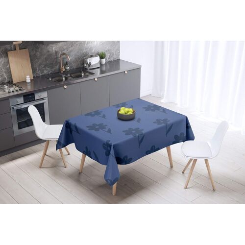 Sjzg-, Anti-Moisissure, Séchage Rapide, Résistant Aux Taches, Lavable En Machine, 100% Polyester Nappe De Table, Bleu, 140 X 140 Cm - Conçu Et Fabriqué En Turquie