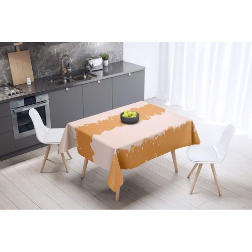 SJZG-, Anti-Moisissure, Séchage Rapide, Résistant Aux Taches, Lavable En Machine, 100% Polyester Nappe De Table, Orange, Blanc Cassé, 140 X 140 Cm - Conçu Et Fabriqué En Turquie