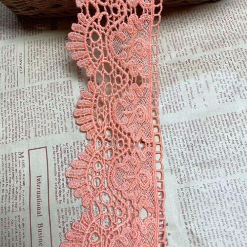 Sjzg-Tissu Large 9 Cm Avec Motif Couronne Européenne Inélastique Avec Broderie Dentelle, Pour Rideaux, Nappes, Doublures, Robes De Mariée Bricolage/Accessoires. (2 Mètres Dans Chaque Paquet) (Orange)