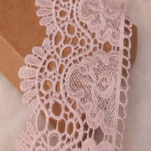 Sjzg-Tissu Large 9 Cm Avec Motif À Couronne Européenne Inelastica Avec Broderie Dentelle, Housses De Coussin, Robes De Mariée Loisirs Créatifs/Accessoires.(2 Iarde Dans Chaque Pack) Rose