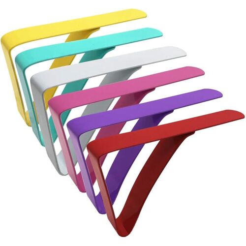 SJZG-Lot De 6 Pinces Pour Nappe De Pique-Nique, Couleurs Arc-En-Ciel, En Acier Inoxydable
