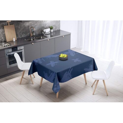 Sjzg-, Anti-Moisissure, Séchage Rapide, Résistant Aux Taches, Lavable En Machine, 100% Polyester Nappe De Table, Bleu, 140 X 140 Cm - Conçu Et Fabriqué En Turquie