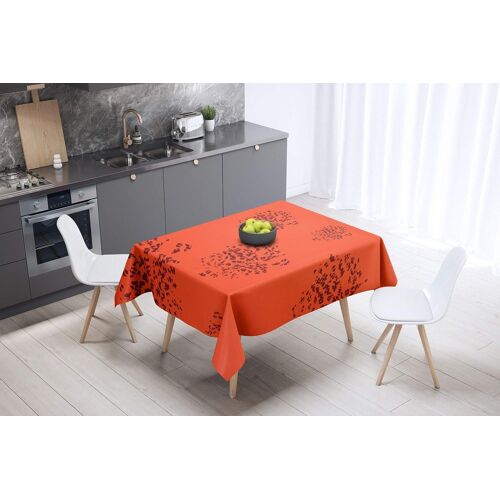 Sjzg-, Anti-Moisissure, Séchage Rapide, Résistant Aux Taches, Lavable En Machine, 100% Polyester Nappe De Table, Bordeaux Orange, 140 X 140 Cm - Conçu Et Fabriqué En Turquie
