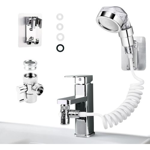 Kit Douchette WCPulvérisateur de toilette pour bidet Kit de Bidet de Toilette avec Tuyau et Crochet Portable Kit Hygiene WC Flexible Kit de Douche à Main pour Salle de Bain1 Pièces