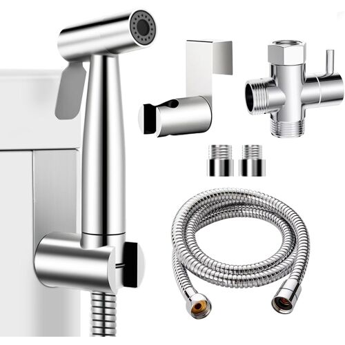 JGD-Pulvérisateur de bidet à main , kit de pulvérisation en nickel brossé en acier inoxydable, nettoyant pour couches en tissu de salle de bain, buse de douche antirouille portable (G1/2''-3/8'')
