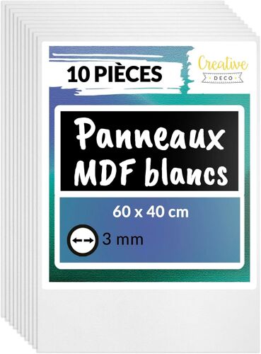 10 x A3 Panneau MDF | 420 x 300 x 3 mm | Feuille Planche Bois Brut | Plaque Bois Idéal pour Bricolage, Découpe Laser, Gravure, Maquette | Panneaux Bois pour Pyrogravure, Linogravure