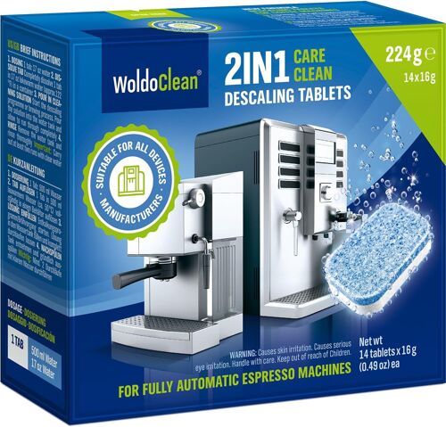 JGD-Pastilles détartrantes 2 en 1 pour cafetière et machine à expresso ¿ Compatible avec Breville, Keurig, Nespresso, Delonghi et Miele