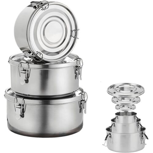 3 Boites Isothermes Repas Chauds Set De 2,4/1,4/0,9 L ¿ Boite Alimentaire Isotherme ¿ Saladier Avec Couvercle Pour Soupes/Salades Récipient Thermique En Acier Inoxydable