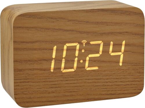 60.2549 Clocco Réveil Radio-piloté (Brun Orange)