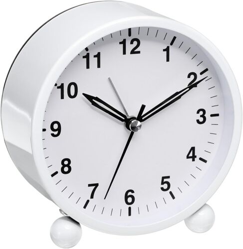 Réveil en métal à quartz bleu pour chambre à coucher Volume réglable Intensité variable Snooze 12/24h