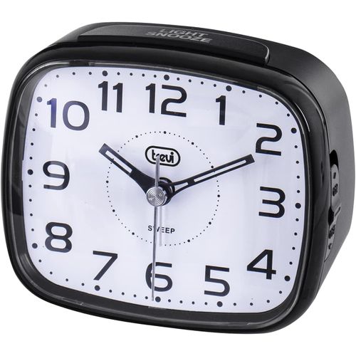 SL 3054 Horloge à Quartz avec réveil Grand Cadre, Touche Snooze/Light, Mouvement Silencieux Sweep, Noir