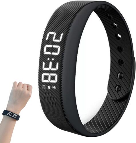 Fitsleeps Montre D'alarme, Fitsleeps - Réveil Vibrant - Bracelet - Réveil Vibrant Silencieux - Réveil Portable Avec Bracelet Réglable - Pour Hommes Et Femmes - Noir