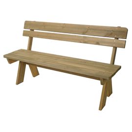 Banc De Jardin Hwc-L66, Banc En Bois Banc De Parc, Qualité Gastronomique, Bois Massif 148cm   Naturel