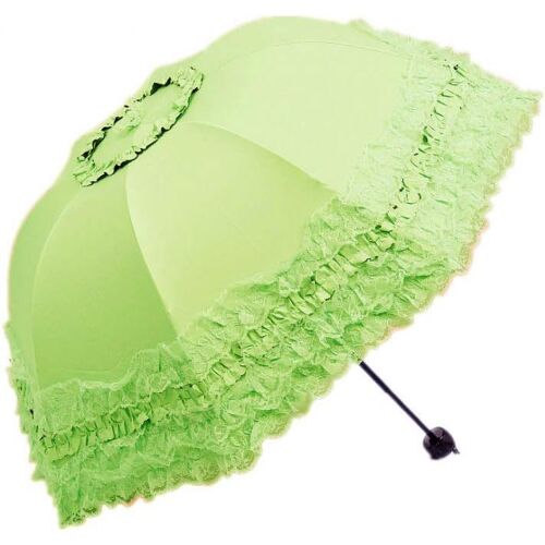 Princesse Dentelle Vintage Dentelle UV Soleil Parasol Pliage 3D Fleur Parapluie Broderie 3 Pliage Bleu Jours pluvieux, journées enneigées, Les journées ensoleillées sont Disponibles