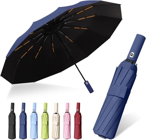 Parapluie Automatique Compact Anti-Tempête, Ouverture/Fermeture Automatique Ultra-Léger Et Portable, Imperméable Et Résistant Au Vent Pour Voyage, Hommes Et Femmes