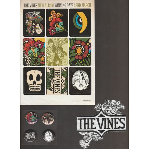 Vines: Winning Days Presskit Avec 4 Badges, 1 Patch & Une Planche De 9 Stickers 2004