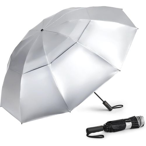 Grand parapluie de golf compact coupe-vent 106/117/157,2 cm, 10 baleines, parapluie de voyage inversé pour pluie, double auvent ventilé, ouverture automatique