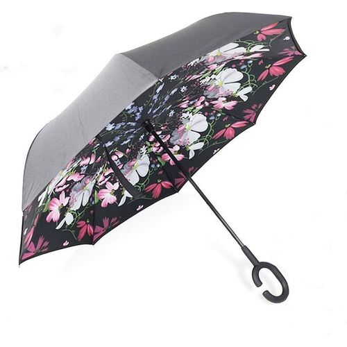 Parapluie Double Face Coupe-Vent Et Protecteur Contre Les Uv - Pliable - Parapluie Droit Inversé Pour Hommes Et Femmes - Autoportant - Poignée En Forme De C - Pour Le Golf Et Les Voitures