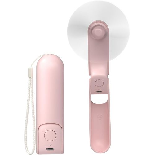 Mini ventilateur manuel 3 en 1, portable, avec 2 vitesses de vent et 8 heures, rechargeable par USB, avec batterie externe, pour voyage, bureau, extérieur, été blanc