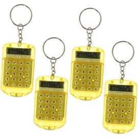 4pièces Calculatrice De Poche à Chiffres Mini Calculatrice Électronique Porte-clés pour Bureau