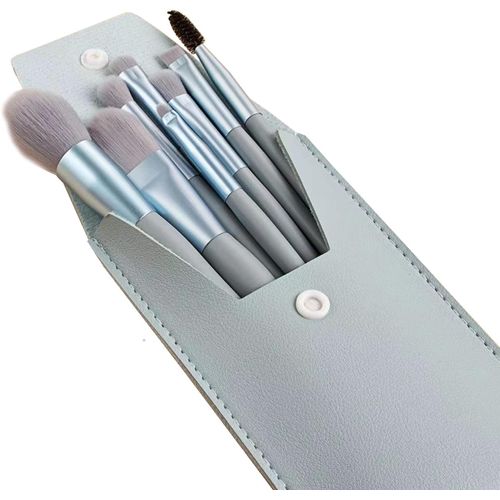 Pinceaux De Maquillage 13 Pièces Ensemble De Pinceaux De Maquillage Professionnels Synthétique Pinceau Maquillage Pour Fond De Teint Eyeliner Anti-Cerne Tampon¿Vert & Sac En Flanelle) 