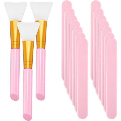 15 Pièces Kit De Bâtons D'agitation S Inclure 12 Pièces Bâtons De Résine Bâton De Maquillage En Remuant Et 3 Pièces Brosses En Silicone Époxy Pour Mélange De Résine Époxy (Rose)