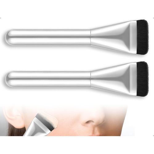 Lot De 2 Pinceaux À Fond De Teintpinceaux De Maquillage Plats Ultra Finsconvient Aux Femmes Et Aux Fillespoudre Liquidecrème Anti Cernesspectacles Et Mariages 