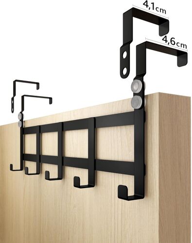 Porte-manteau pour porte - crochet porte en inox, blanc, peu encombrant - rangement pratique, fixation solide