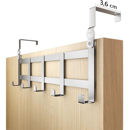 Porte-manteau pour porte - crochet porte en inox, blanc, peu encombrant - rangement pratique, fixation solide