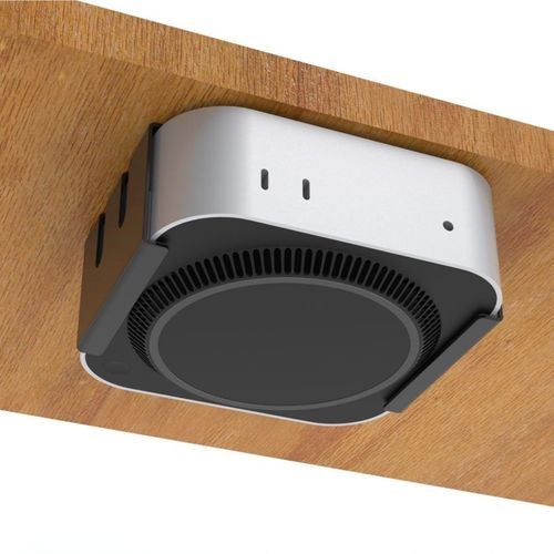 Support en alliage d'aluminium pour Mac Mini M4/M4 Pro – Support de montage sous le bureau avec design de refroidissement et optimisation de bureau (noir)