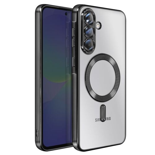 Coque pour Galaxy A36 Compatible MagSafe avec Contour Chromé Noir