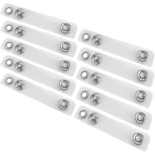 Lot De 10 Sangles En Vinyle Renforcées Avec Bouton Pression En Métal Pour Fixation Pour Porte-Badges, Pochettes Pour Porte-Cartes D'identité (Vinylstrap Clip)
