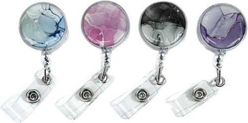 Porte Badge Enrouleur, 4 Pièces Porte-Clés Retractable,60cm Cordon Rétractable Avec Enrouleur De Ceinture Pour Porte Clés Porte Badge De Carte D'identité, Avec Ressort Renforcé
