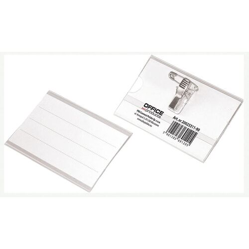 Kalanka-20023311-90 Lot De 50 Badges Nominatifs En Plastique 90 X 57 Mm Avec Étiquette À Insérer Et Porte-Badge Avec Pince À Épingler