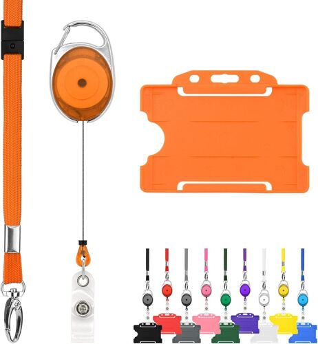 Violet Cordons Tour De Cou Lanière Rétractable Anti-Étouffement Carte D'identité Lanyard Avec Porte-Badge Enrouleur Jojo Trio Set