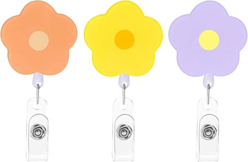 7 Porte Badge Enrouleur À Fleurs,Petit Motif Floral Porte Badge Enrouleur,Porte Badge Tour De Cou,Porte Clés Enrouleur Tour De Cou Porte Badge Cordon Badge Porte-Clés Pour Carte De Visite