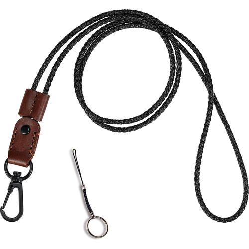 Cuir Cordon Tour De Cou, Lanière Tour De Cou Avec Clip En Métal Solide Pour Badge D'identit, Longe Ajustable Pour Femmes Et Hommes
