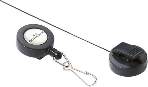 815258 Lot de 10 enrouleurs Système Attache enrouleur Pince Métal Cordon Rétractable 80 cm