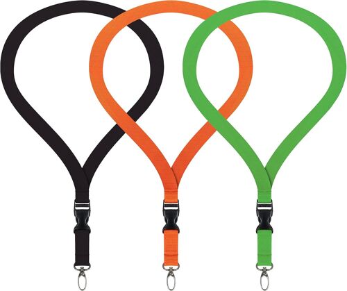 Lot De 3 Lanières Tour De Cou De Qualité Supérieure Avec Mousqueton Et Boucle Enfichable Pour Porte-Badge, Téléphone Portable, Appareil Photo, Appareils Usb, Porte-Clés, Badges Nominatifs,