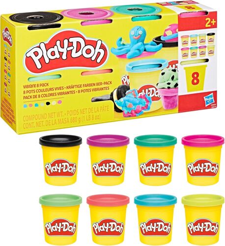 8 Couleurs VivesPots de pâte à Modeler de 85 g
