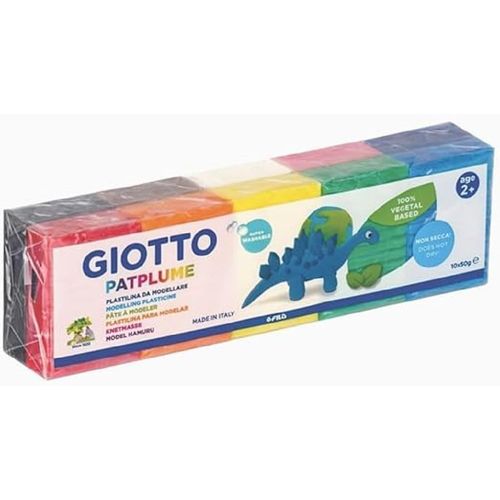 GIOTTO Patplume Assortiment de pâte à modeler 10 x 50g couleurs classiques
