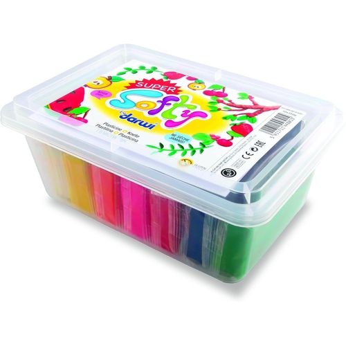 MY MANDARINE SO0880005K01C Lot de 5 pains de 350 g de PATE A MODELER SuperSofty À partir de 2 ans Couleurs assorties de BASE