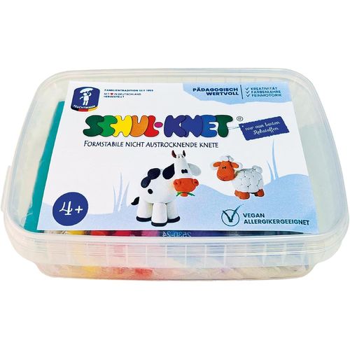0111-SCHUL-KNET10 Barres colorées de pâte à Modeler en Maxiboîte de Stockage IncluseConvient à partir de 3 Ansenv. 450 g628 0111MulticoloreGrand