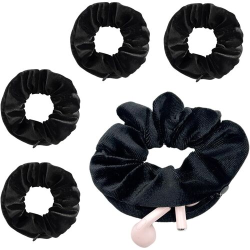 Lot De 5 Chouchous À Cheveux Avec Fermeture Éclair Pour Femme - Cachette Secrète Pour Objets De Valeur - En Velours Élastique - Pour Filles Et Femmes
