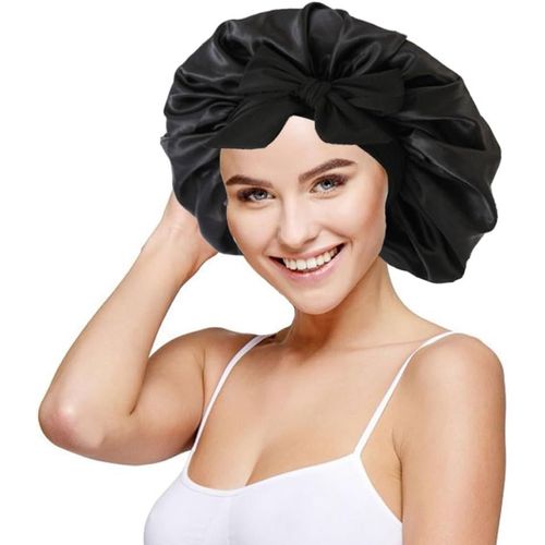 Bonnet De Nuit En Soie Et Satin Pour Femme - Bande Élastique Douce Pour Le Soin Des Cheveux (Kaki)